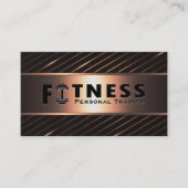 Carte De Visite Fitness Personal Trainer Bold Text Dumbbell Logo (Devant)