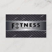 Carte De Visite Fitness Personal Trainer Bold Text Dumbbell Logo (Devant)