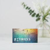 Carte De Visite Fitness Personal Trainer Bold Text Dumbbell Logo (Debout devant)