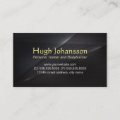 Carte De Visite Fitness Personal Trainer Bold Text Dumbbell Logo (Dos)