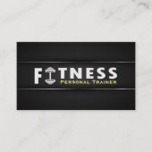 Carte De Visite Fitness Personal Trainer Bold Text Dumbbell Logo (Devant)