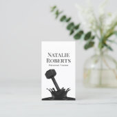 Carte De Visite Fitness Personal Trainer Creative Dumbbell Splash (Debout devant)
