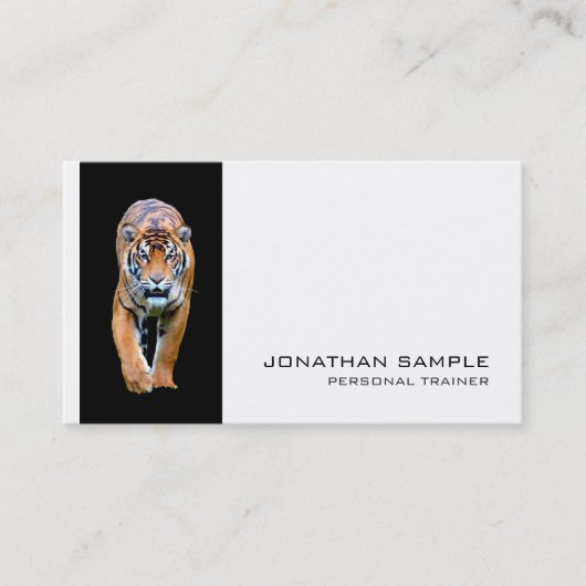 Carte De Visite Fitness Personal Trainer Design élégant Luxe (Devant)