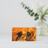 Carte De Visite Fitness Personal Trainer Fire and Flames (Debout devant)