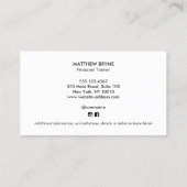 Carte De Visite Fitness Personal Trainer Gold Barbell (Dos)