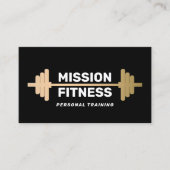 Carte De Visite Fitness Personal Trainer Gold Barbell (Devant)
