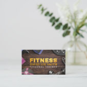 Carte De Visite Fitness Personal Trainer Gold Typography Business (Debout devant)