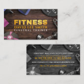 Carte De Visite Fitness Personal Trainer Gold Typography Business (Devant / Derrière)