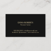 Carte De Visite Fitness Personal Trainer Luxe Or & Blanc (Dos)