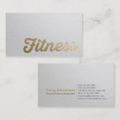 Carte De Visite Fitness Personal Trainer Minimal White Gold Emboss (Devant / Derrière)