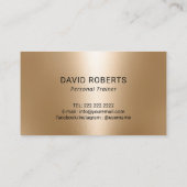 Carte De Visite Fitness Personal Trainer Modern Gold Kettlebell (Dos)
