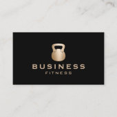 Carte De Visite Fitness Personal Trainer Modern Gold Kettlebell (Devant)