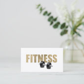 Carte De Visite Fitness Personal Trainer Modern Gold Typographie (Debout devant)