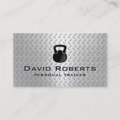 Carte De Visite Fitness Personal Trainer Moderne Metal Arrière - p (Devant)
