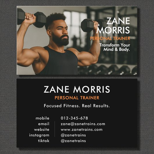 Carte De Visite Fitness Personal Trainer Photo 