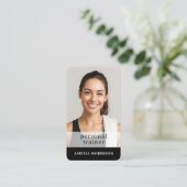 Carte De Visite Fitness Personal Trainer Photo QR Code (Debout devant)