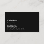 Carte De Visite Fitness Personal Trainer Professional Black Metal (Dos)
