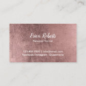 Carte De Visite Fitness Personal Trainer Rose Gold Typographie (Dos)