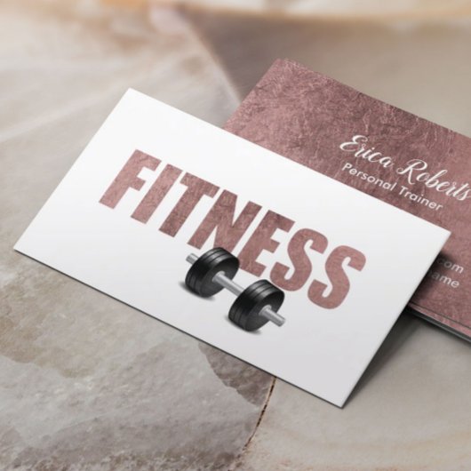 Carte De Visite Fitness Personal Trainer Rose Gold Typographie