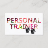 Carte De Visite Fitness Personal Trainer Texte de mosaïque géométr (Devant)