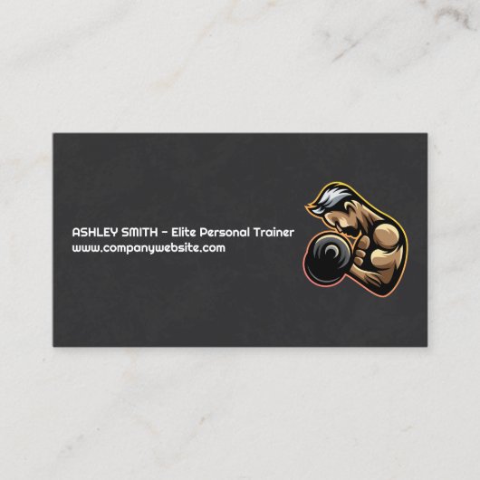 Carte De Visite Fitness | Poids du curling masculin (Devant)