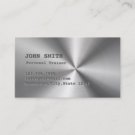 Carte De Visite Fitness Professional Metal Personal Trainer (Devant)