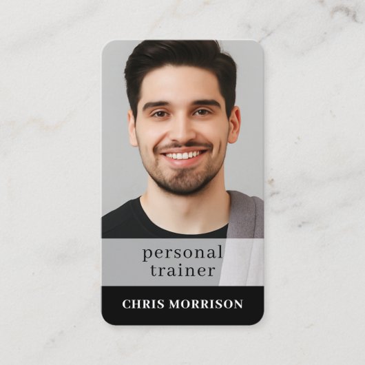 Carte De Visite Fitness QR Code Personal Trainer Professional (Devant)