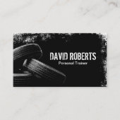 Carte De Visite Fitness Tire Training Grunge Black Professional (Devant)