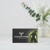 Carte De Visite Fitness Trainer Business | Black Muscle (Debout devant)