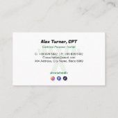 Carte De Visite Fitness Trainer Business | Black Muscle (Dos)