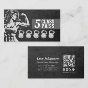 Carte De Visite Fitness Trainer Gym Kettlebell Classe Pass Fidélit