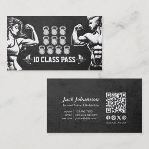 Carte De Visite Fitness Trainer Gym Kettlebell Classe Pass Fidélit