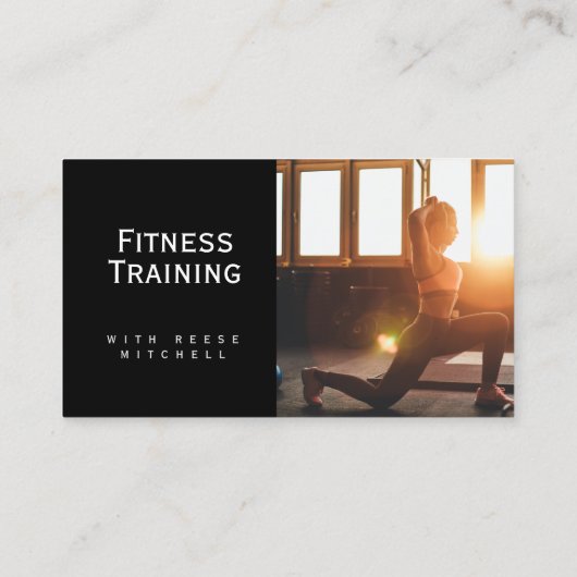 Carte de visite, Fitness Training Noir et Blanc (Dos)