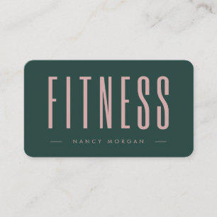 Carte De Visite Fitness Vert Et Rose Simple Minimaliste