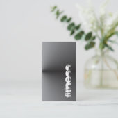Carte De Visite Fitness verticale Sport Metallic Silver Grey (Debout devant)