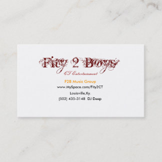 Carte De Visite Fity 2 garçons, www.MySpace.com/Fity2CT, (502)