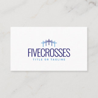 Carte De Visite Five Custom Color Crosses Logo | Fivefold Ministry