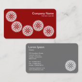 Carte De Visite Five Gears II - Blanc sur Ruby Red - Grey Back (Devant / Derrière)