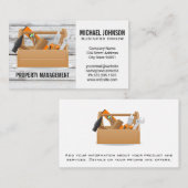 Carte De Visite Fixation des outils dans boîte à bois (Devant / Derrière)