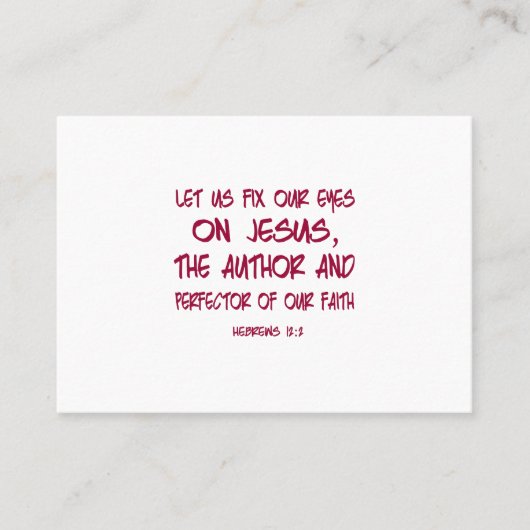 CARTE DE VISITE FIXONS NOS YEUX SUR JÉSUS (Devant)
