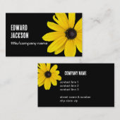 Carte De Visite flacon brillant soleil jaune photo sur noir (Devant / Derrière)