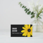 Carte De Visite flacon brillant soleil jaune photo sur noir (Debout devant)