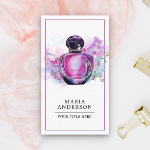 Carte De Visite Flacon de parfum aquarelle violet