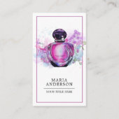 Carte De Visite Flacon de parfum aquarelle violet (Devant)