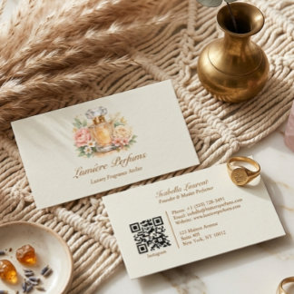 Carte De Visite Flacon de parfum floral à l'aquarelle élégante