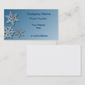 Carte De Visite Flacons de neige sur le dégradé bleu (Devant / Derrière)