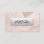 Carte De Visite Flacons d'or en marbre rose (Dos)