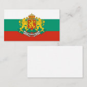 Carte De Visite Flag of Bulgaria Coat of Arms (Devant / Derrière)