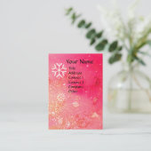 CARTE DE VISITE FLAKES DE NEIGE EN ARGENT ROSE VERT VERT PARKLES F (Debout devant)