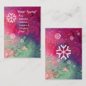 Carte De Visite FLAKES DE NEIGE Papier de perle (Devant / Derrière)